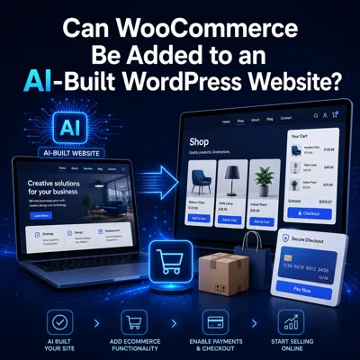 Adding WooCommerce ecommerce features to an AI-built WordPress website