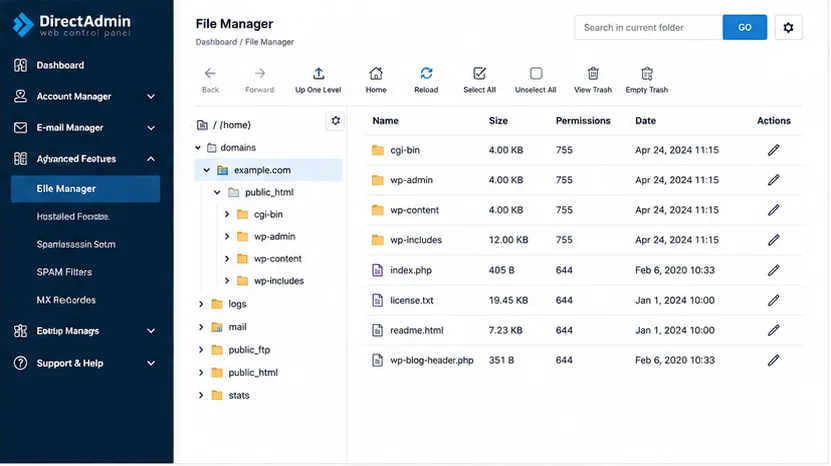 DirectAdmin File Manager