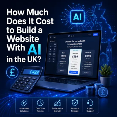 UK AI website building costs including hosting, domains, tools and professional help
