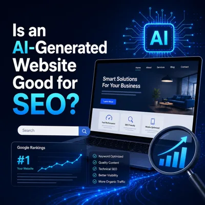 AI-generated website SEO with search rankings, content quality and technical optimisation